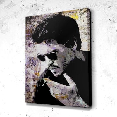 Tableau Johnny Deep Paper - 60 x 40 - Plexiglas - Cadre noir