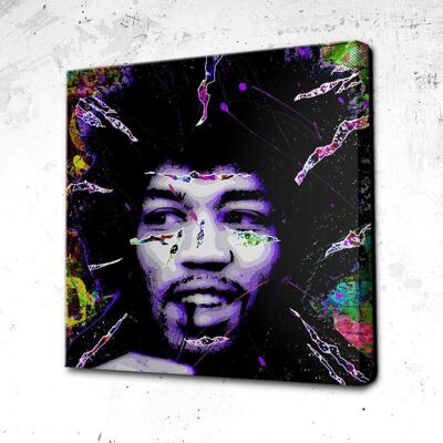 Tableau Jimi Hendrix - 80 x 80 - Plexiglas - Cadre noir