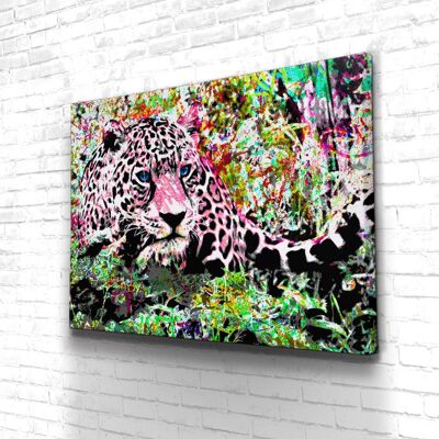 Tableau Jaguar Fluo - 60 x 40 - Toile sur châssis - Sans cadre