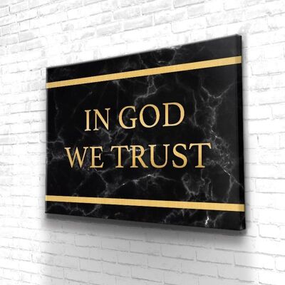 Tableau In God We Trust (black) - 60 x 40 - Toile sur châssis - Sans cadre