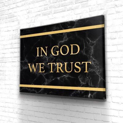 Tableau In God We Trust (black) - 60 x 40 - Plexiglas - Cadre noir