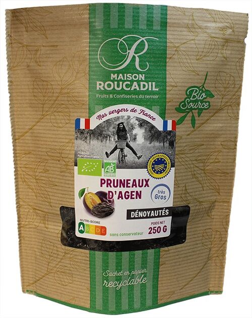 Pruneaux d'Agen dénoyautés BIO - Très gros - sachet 250g