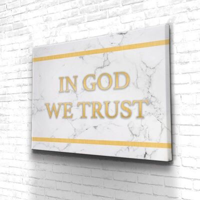 Tableau In God We Trust - 160 x 120 - Toile sur châssis - Cadre noir