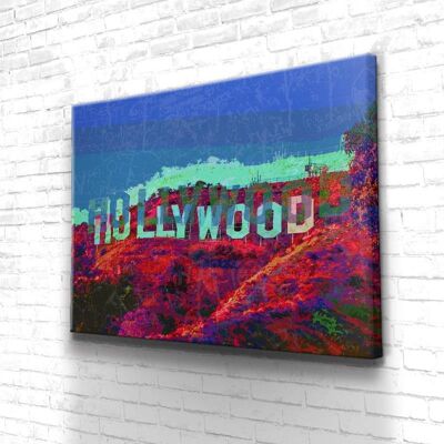 Tableau Hollywood View Street - 100 x 75 - Plexiglas - Cadre noir