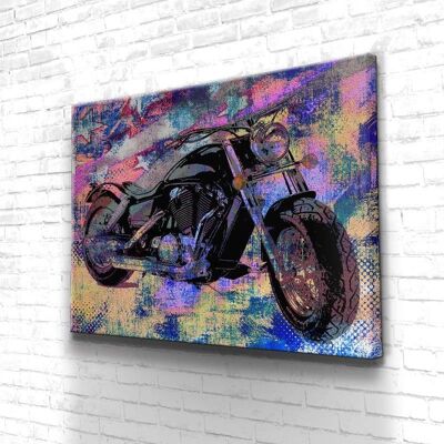 Tableau Harley Usa Face - 40 x 30 - Toile sur châssis - Sans cadre