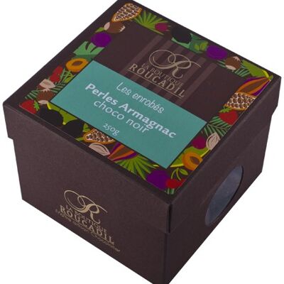 Perlas de armañac recubiertas de chocolate negro - caja de 250g