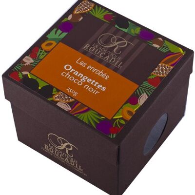 Naranjas bañadas en chocolate negro - Caja 250g