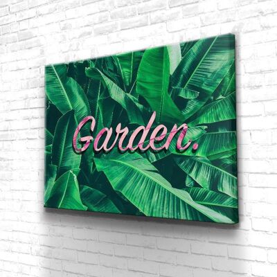 Tableau Garden - 60 x 40 - Toile sur châssis - Cadre noir