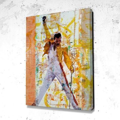 Tableau Freddie Mercury - 60 x 40 - Toile sur châssis - Cadre noir