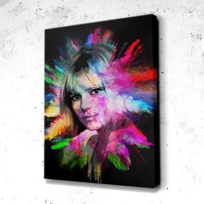 Tableau France Gall - 60 x 40 - Toile sur châssis - Cadre noir