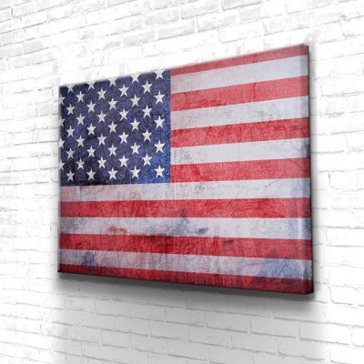 Tableau Drapeau Usa - 60 x 40 - Plexiglas - Sans cadre