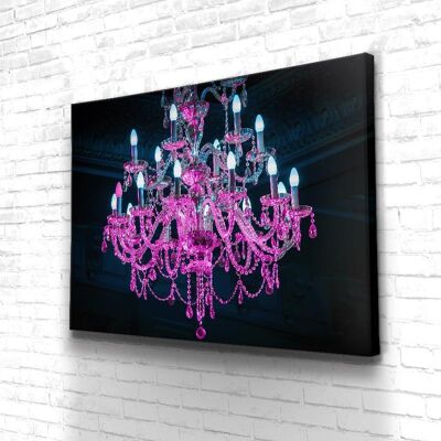 Tableau Cristal Black - 160 x 120 - Toile sur châssis - Cadre noir