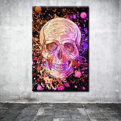 Tableau Crâne Dirty Red Skull - 60 x 40 - Plexiglas - Cadre noir