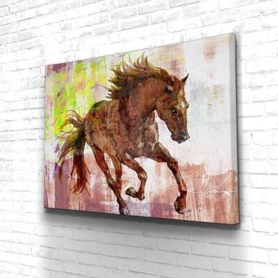 Tableau Cheval Abstract - 120 x 90 - Toile sur châssis - Sans cadre