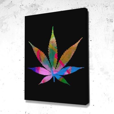 Tableau Cannabis Street - 100 x 75 - Toile sur châssis - Sans cadre