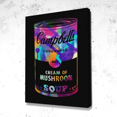 Tableau Campbell Soup - 160 x 120 - Toile sur châssis - Cadre noir