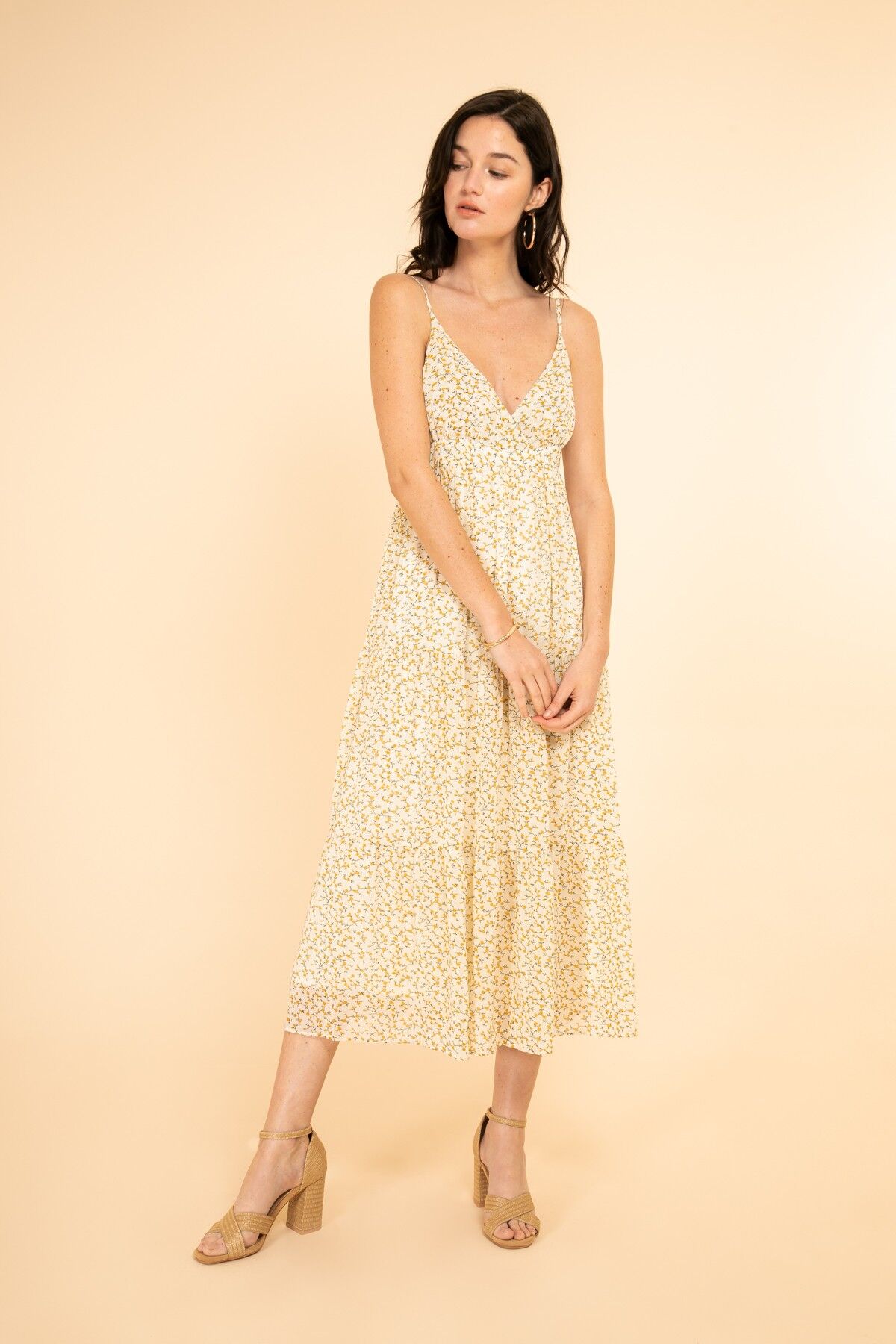 Robe RHODES Jaune imprimée