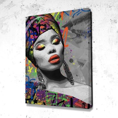 Tableau Beauté Africaine - 60 x 40 - Plexiglas - Cadre noir