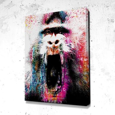 Tableau Babouin Monkey Splash - 40 x 30 - Plexiglas - Cadre noir