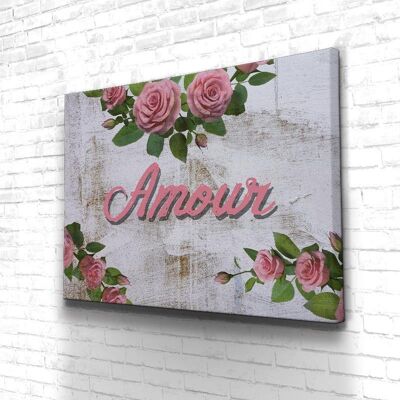 Tableau Amour roses - 160 x 120 - Plexiglas - Sans cadre