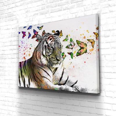 Tableau Amour de tigre - 60 x 40 - Toile sur châssis - Sans cadre