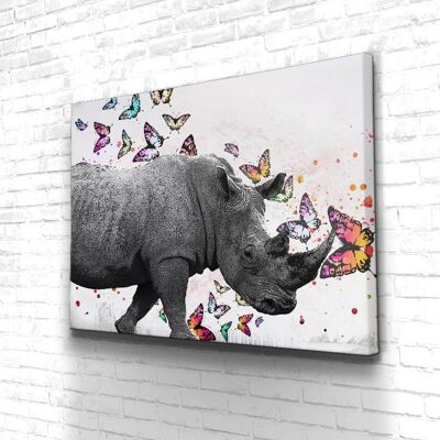 Tableau Amour de rhinocéros - 160 x 120 - Toile sur châssis - Sans cadre