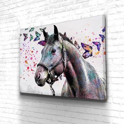 Tableau Amour de cheval - 60 x 40 - Plexiglas - Cadre noir