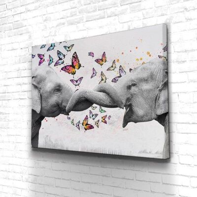 Tableau Amour d'éléphant - 60 x 40 - Toile sur châssis - Sans cadre