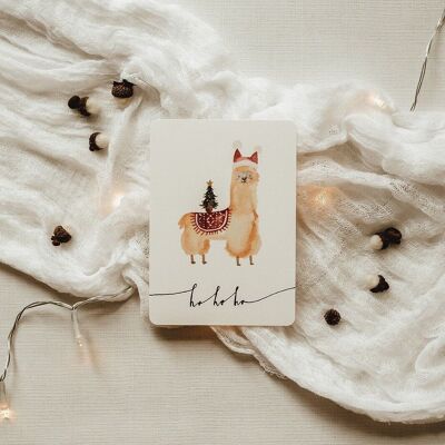 Cartolina di Natale dell'alpaca