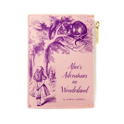 Portafoglio portamonete originale con libro rosa Alice nel paese delle meraviglie