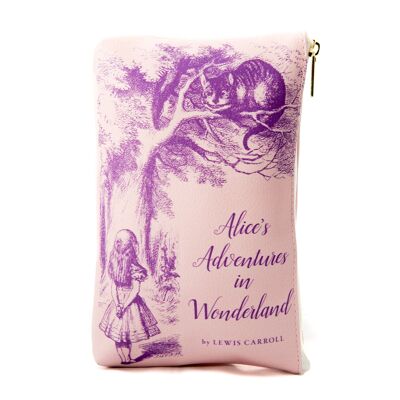 Bolso de mano tipo cartera con libro rosa original de Alicia en el país de las maravillas