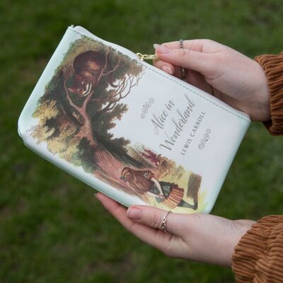 Alicia en el país de las maravillas bolso de mano turquesa original tipo libro