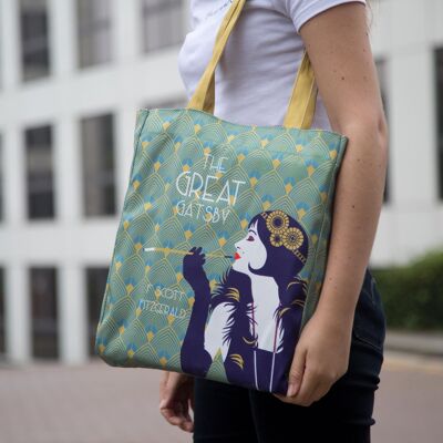 Gatsby Lady Book Tote Bag