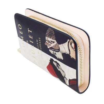 Romeo and Juliet Black and White Book Zip Around Purse