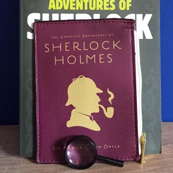 Portefeuille Sherlock Holmes Silhouette Bordeaux Book Coin Purse 5