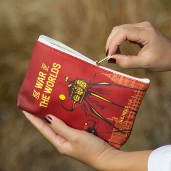 Pochette de sac à main de poche de livre rouge foncé de la guerre des mondes 1