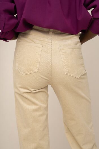 Pantalon Emma velours flare BEIGE 4