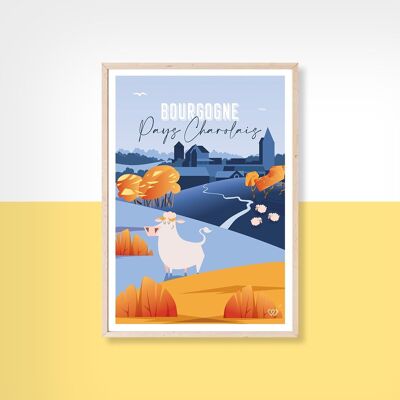 Pays Charolais automne - carte postale - 10x15cm