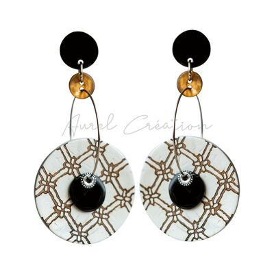 Mother-of-Pearl Coco-Creole Earrings