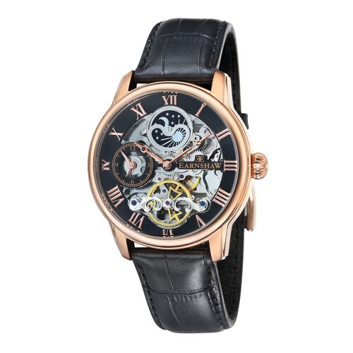 ES-8006-07 - Montre homme automatique squelette Earnshaw - Bracelet cuir véritable