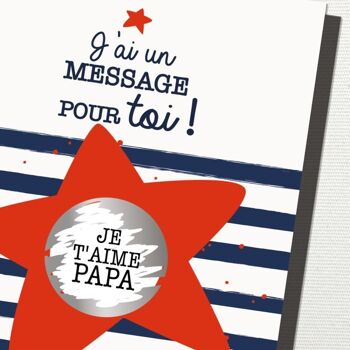 "Je t'aime papa !" carte à gratter, message surprise 2