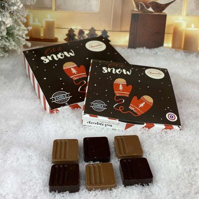 Caja de chocolate fino bajo en azúcar | Moldeo de chocolate navideño | chocolate navideño para diabeticos