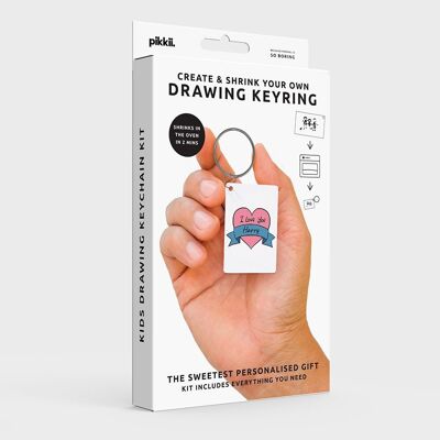Portachiavi termoretraibile di disegno | Kit artigianale portachiavi personalizzato fai-da-te