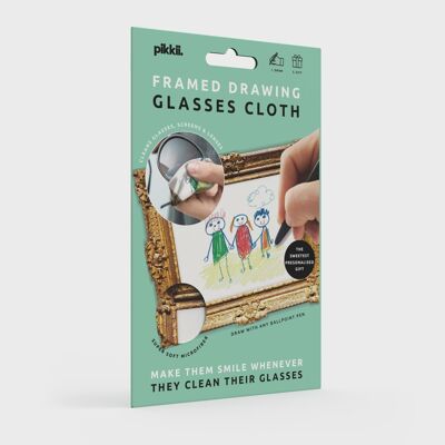 Tissu pour lunettes à dessin encadré | Cadeau artisanal personnalisé