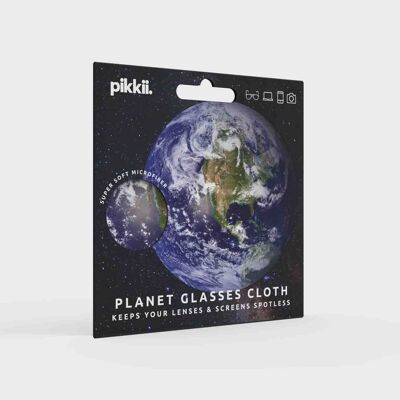 Panno per la pulizia delle lenti del pianeta Terra | Salvietta per occhiali in microfibra