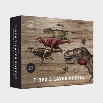Puzzle de couche T-Rex | Puzzle de dinosaure à 3 couches 1