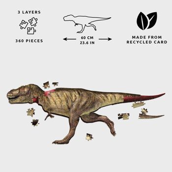 Puzzle de couche T-Rex | Puzzle de dinosaure à 3 couches 3