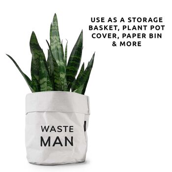 Waste Man Corbeille à papier | Housse de pot de fleurs en toile de coton 3