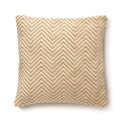 Hug Rug Woven Herringbone Cushion Gold 45X45