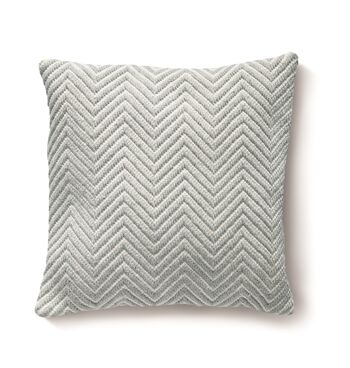 Hug Rug Coussin Tissé à Chevrons Gris Ciel 45X45 1